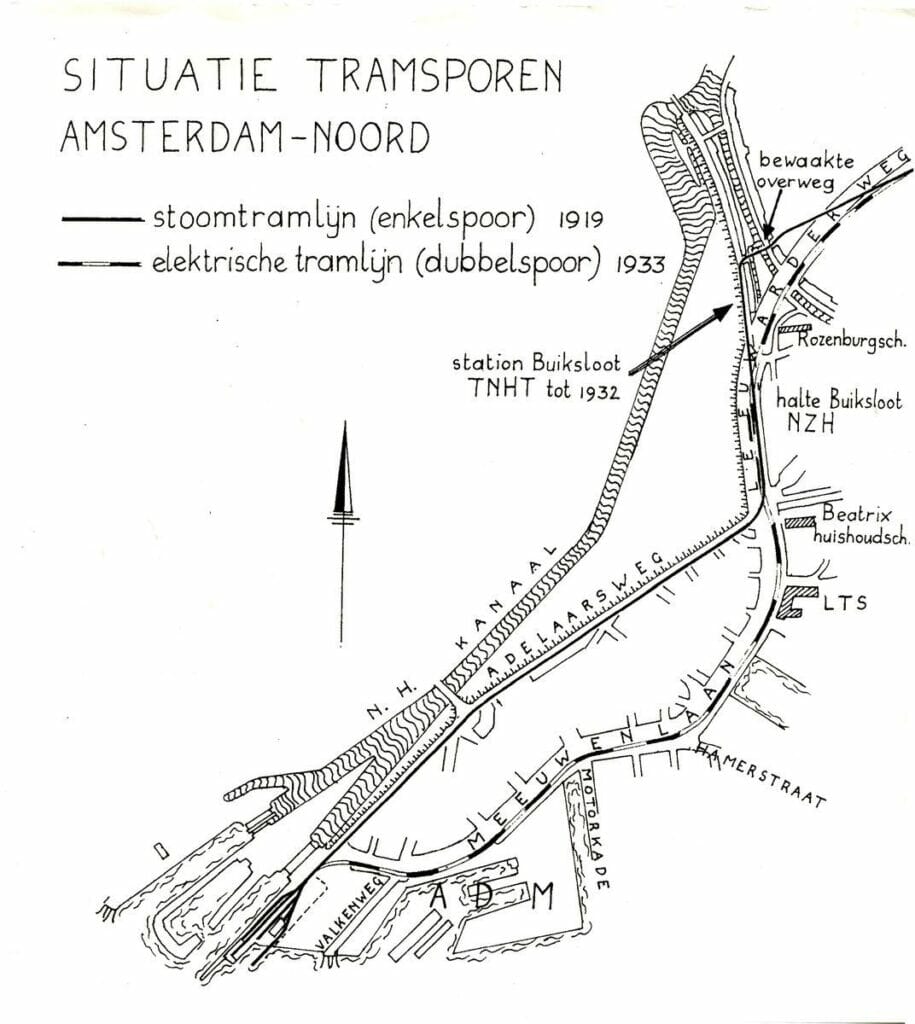 Tramsporen 1919 en 1933  Adelaarsweg